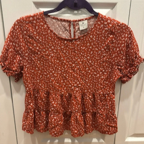 Paper Crane Tops - Paper Crane Crop top orange and white floral